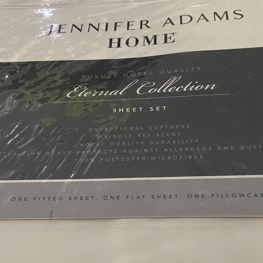 Jennifer Adams Eternal Sheet Set, 3-Piece Polyester Microfiber 3 pc set - NWT